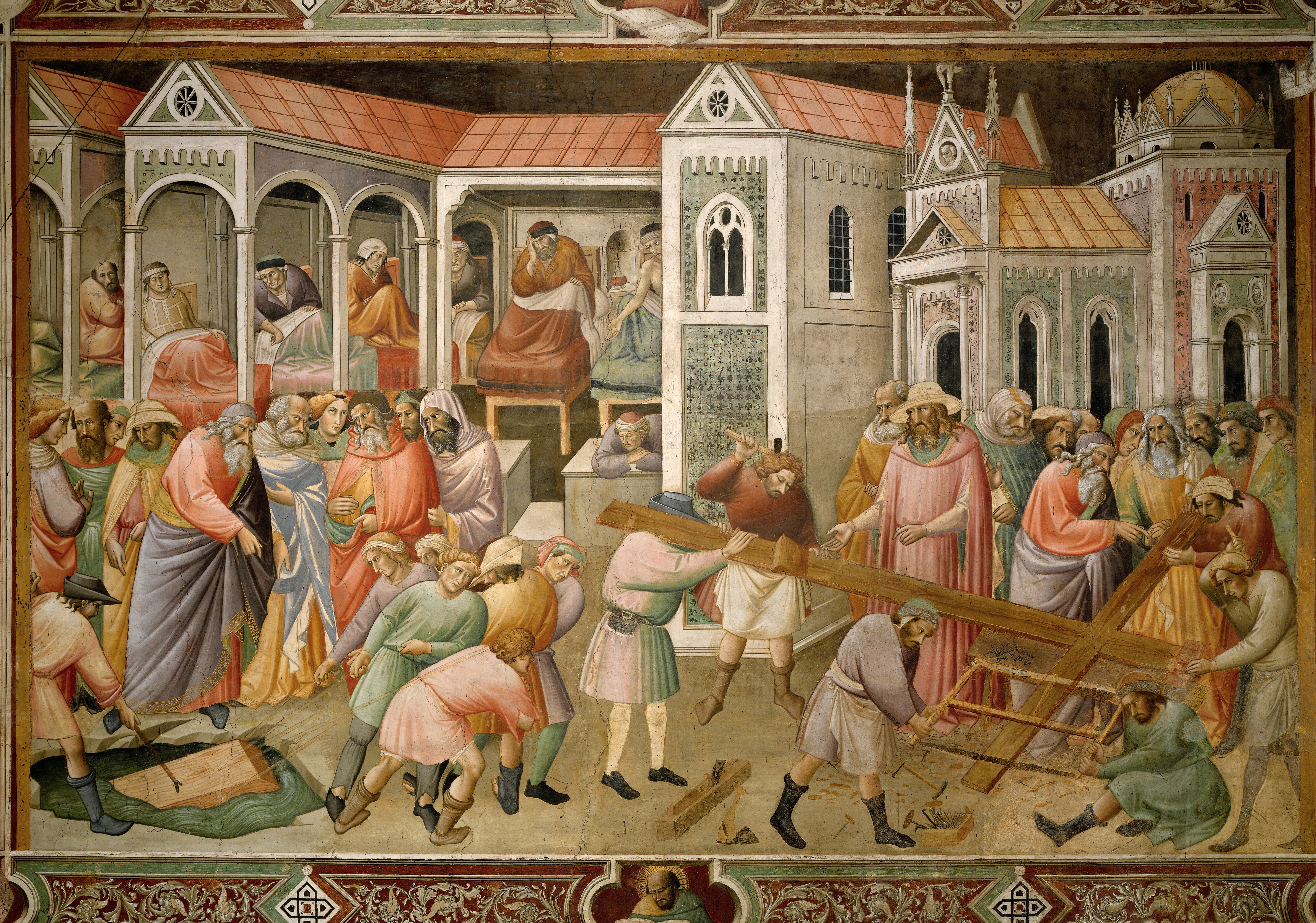 Живописец 14 века. Аньоло Гадди. Аньоло Гадди обретение Креста. Таддео Гадди художник. Санта-Кроче Флоренция.