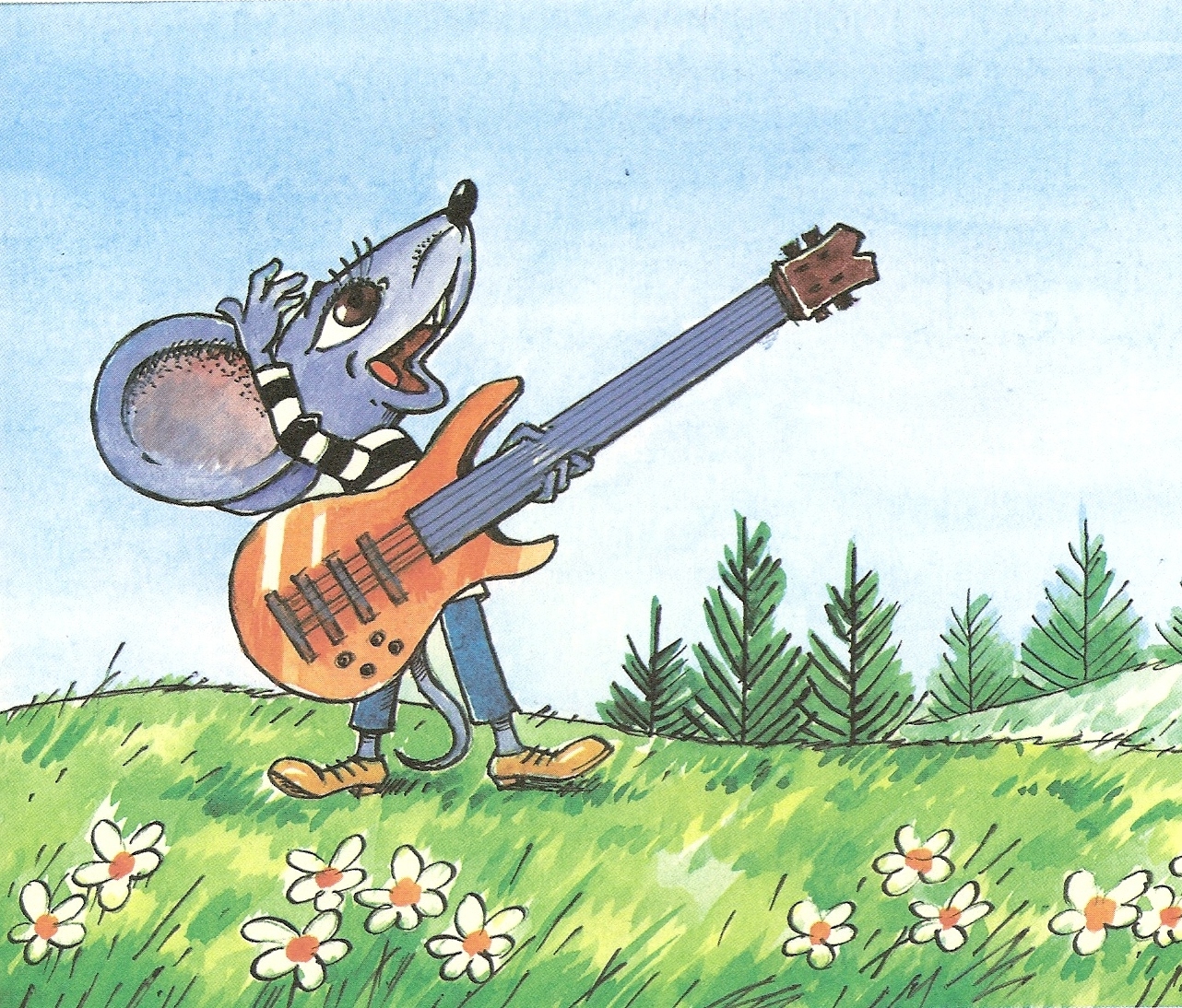 Поешь каком. Песенка мышонка. Мышонок с гитарой. Мышонок с гитарой из мультфильма.