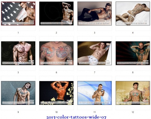 Calendars 2013 - Men Tattoo (16 фото)