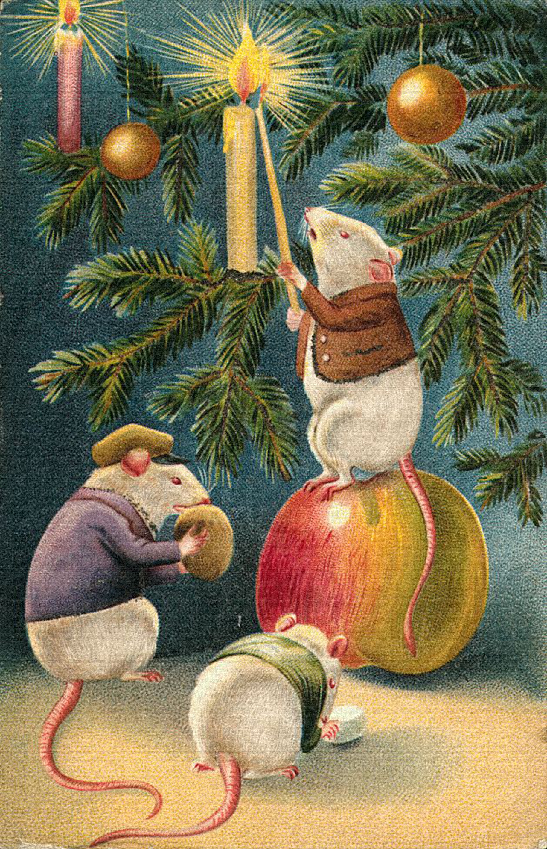 Елочка мышка. Старые новогодние открытки. Новогодняя открытка с мышкой. Старинные открытки с новым годом. Новый год иллюстрация ретро.