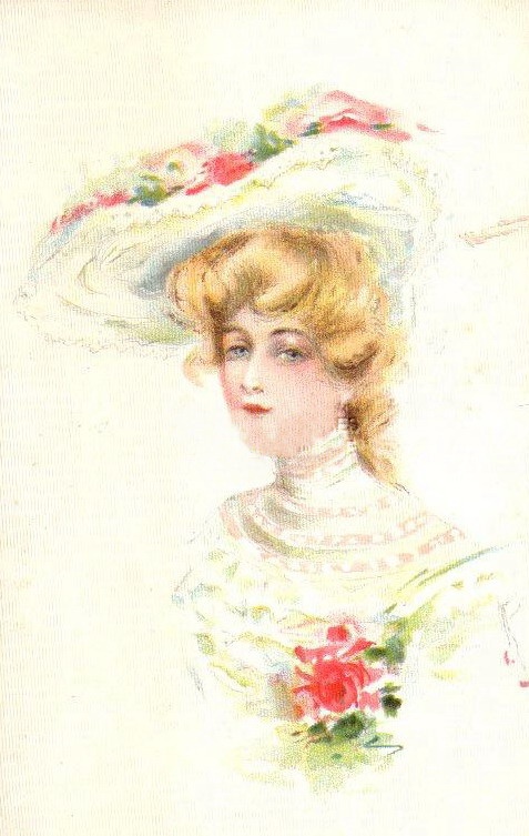 Женский образ на старой открытке 5 (500 открыток)