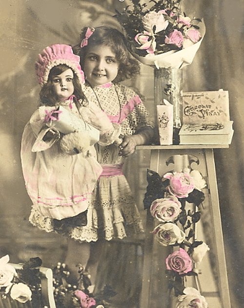Винтажные фото. серия "Дети и Куклы" (184 обоев)