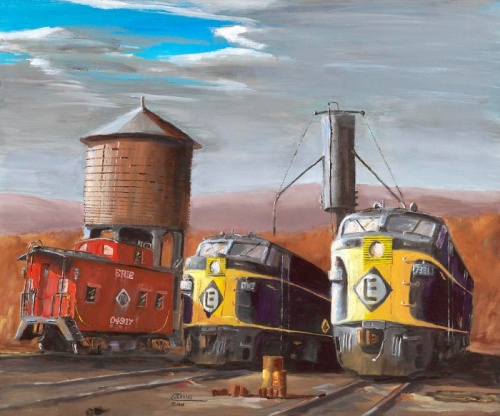 Railway paintings. Artist Christopher Jenkins (21 works)