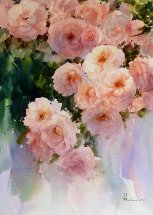 Художник Adisorn Pornsirikarn. Акварель. Великолепные цветы (41 фото)