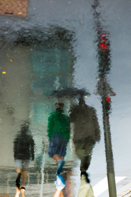 Рисунки дождя на асфальте (17 фото)