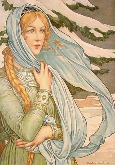 Женский образ на старой открытке 14 (106 фото)