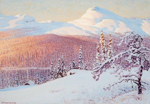 Зима в картинах Gustaf Fjaestad (Sweden,1868-1948) (33 работ)