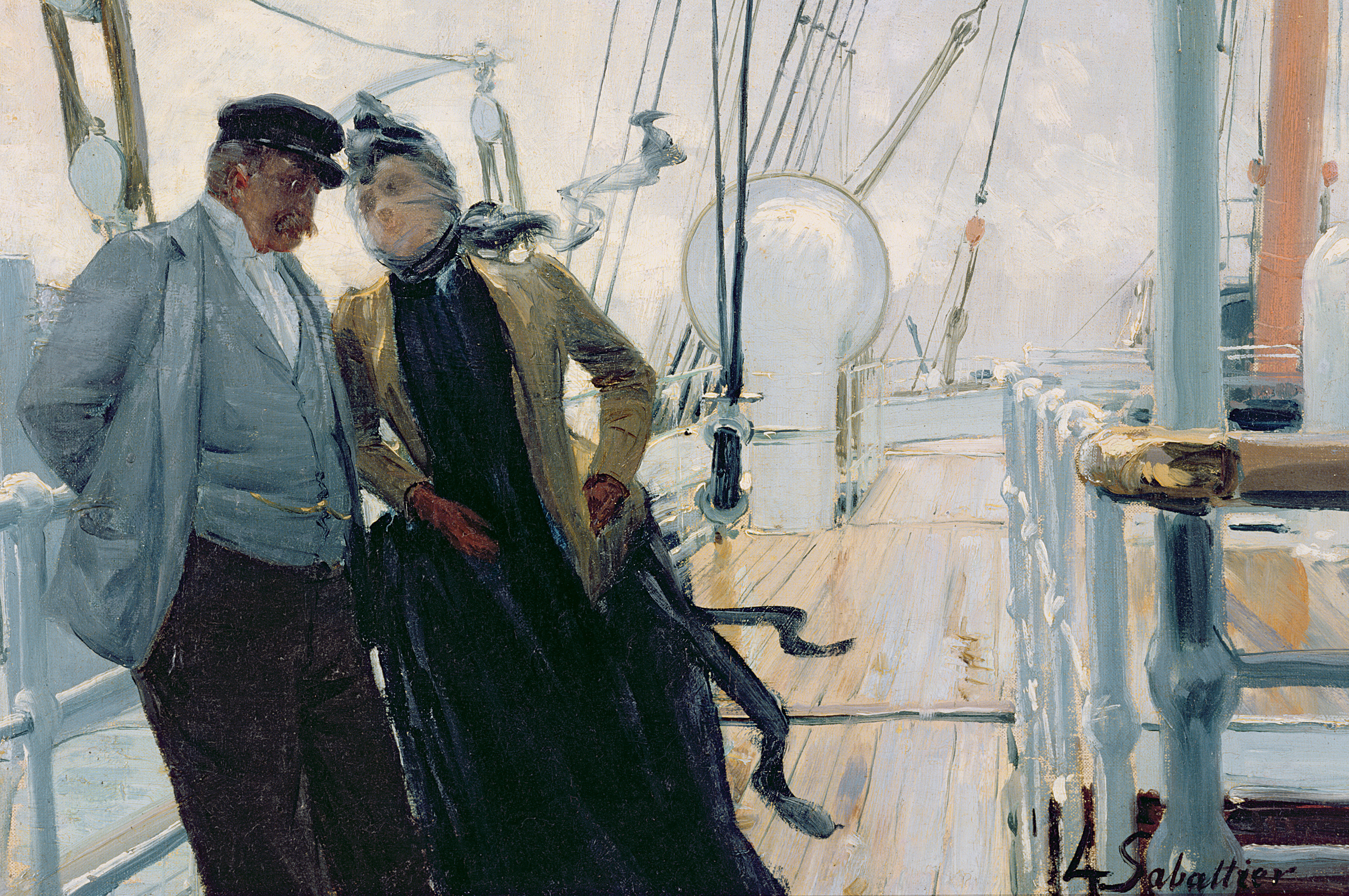 Лежал на палубе. Луи Реми Сабатье. Луи-Реми Сабатье (1863-1935). Художник Louis Rémy Sabattier. Капитан на палубе корабля.