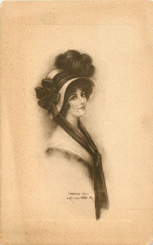 Image of woman on old postcard 16 | Женский образ на старой открытке 16 (64 фото)