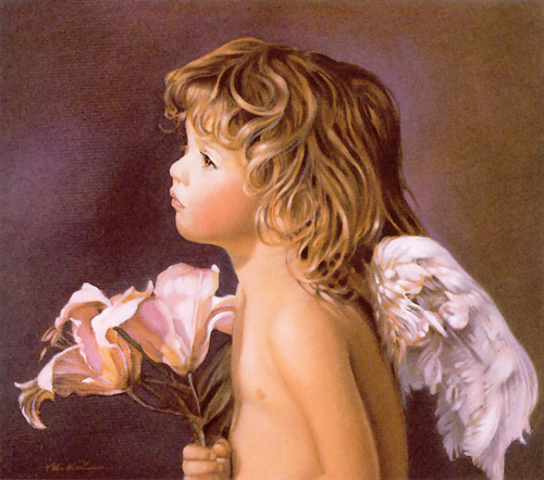Графический рисунок - Детские ангельские лики от Нэнси А. Ноёль (12 фото)