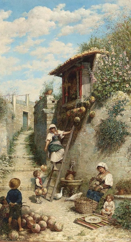 Итальянский художник Francesco Bergamini (Italian, 1815-1883) (18 фото)