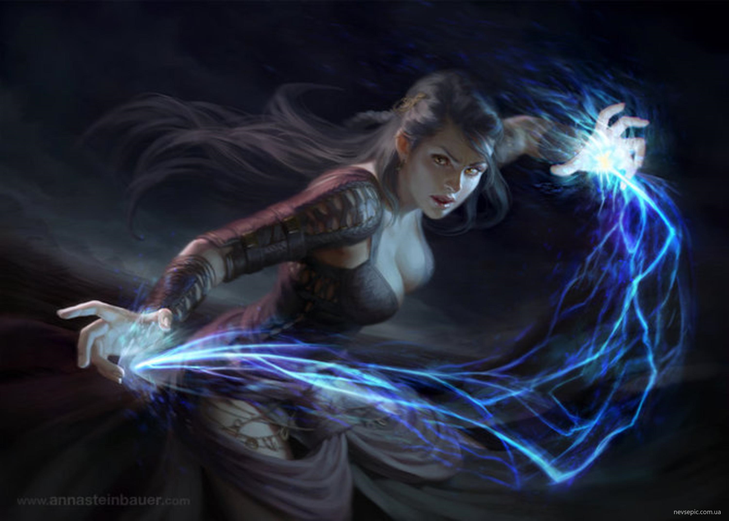 Вода суперсила. Девушка маг Элементалист. Женщина маг. Магия фэнтези. Магия электричества.