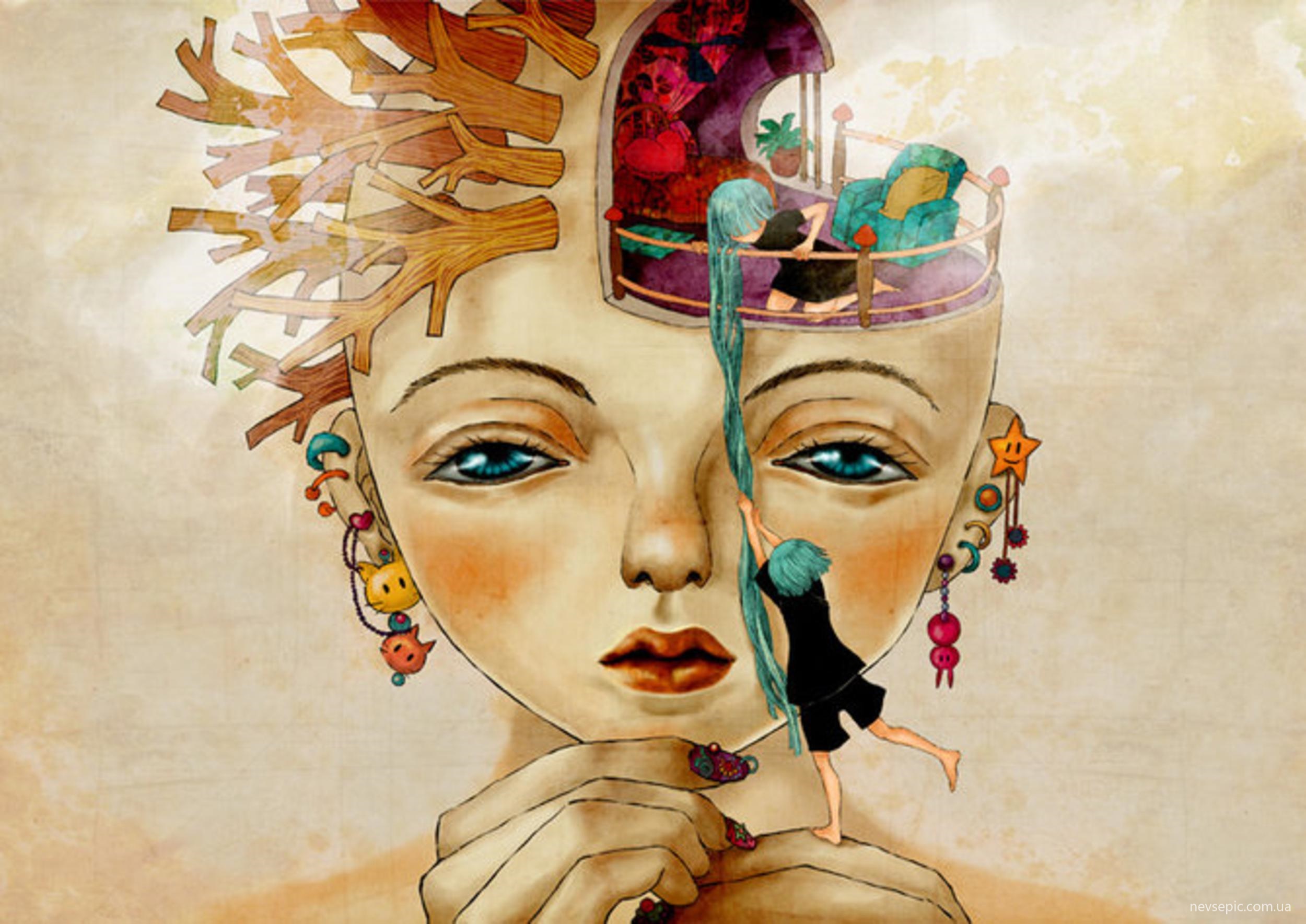 Картинка красивая мысли. Художница MOONYKHOA le. Необычные картины. Креативная живопись. Образы в голове.